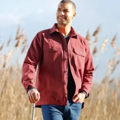 Surchemise boutonnée twill toucher peau de pêche