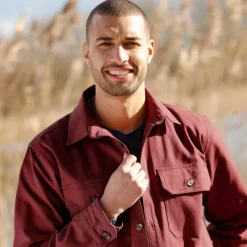Surchemise boutonnée twill toucher peau de pêche
