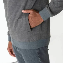 Sweat col bomber entièrement zippé uni