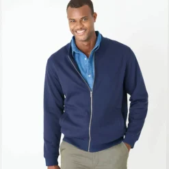 Sweat col bomber entièrement zippé uni