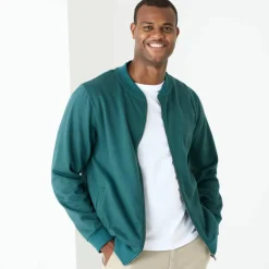 Sweat col bomber entièrement zippé uni