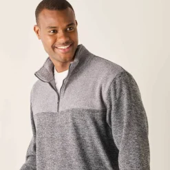 Sweat col camionneur zippé maille doublée molleton