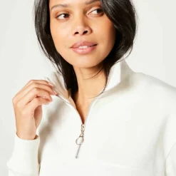 Sweat col montant zippé en molleton gratté