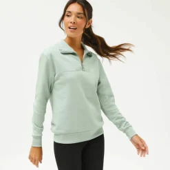 Sweat col montant zippé en molleton gratté