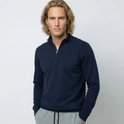 Sweat molleton col camionneur zippé