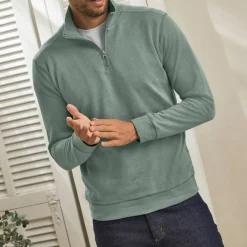 Sweat molleton col camionneur zippé