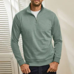 Sweat molleton col camionneur zippé