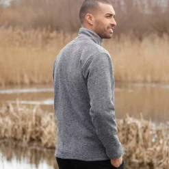 Sweat zippé col montant maille doublée molleton