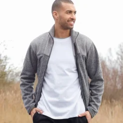 Sweat zippé col montant maille doublée molleton