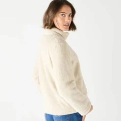 Sweat zippé, maille peluche