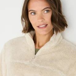 Sweat zippé, maille peluche