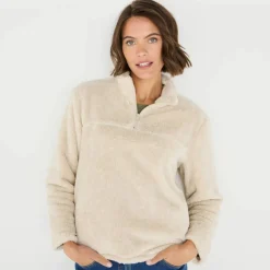 Sweat zippé, maille peluche