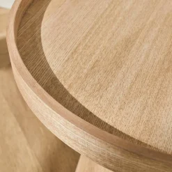 Table d'appoint ronde coloris bois foncé
