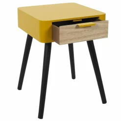 Table de chevet bicolore, 1 tiroir