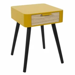 Table de chevet bicolore, 1 tiroir