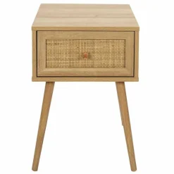Table de chevet bois - 1 tiroir cannage rotin
