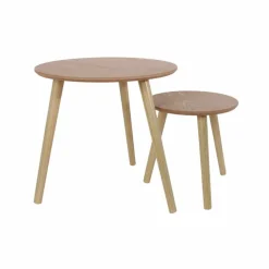 Tables gigognes en bois brut - lot de 2