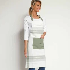 Tablier cuisine forme bavette grands carreaux