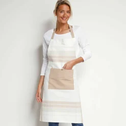 Tablier cuisine forme bavette grands carreaux