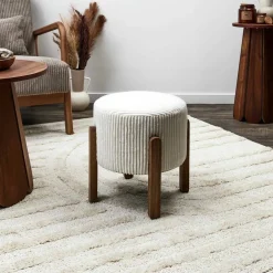 Tabouret cylindrique, pieds en bois