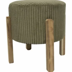 Tabouret cylindrique, pieds en bois