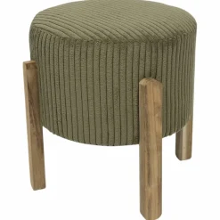 Tabouret cylindrique, pieds en bois