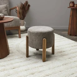 Tabouret cylindrique, pieds en bois