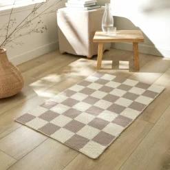Tapis décoratif motif damier