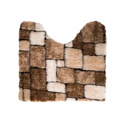 Tapis de bain mosaïque toucher peluche