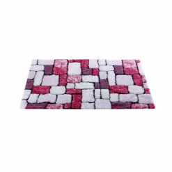 Tapis de bain mosaïque toucher peluche