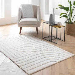 Tapis rectangulaire, motif arches en relief