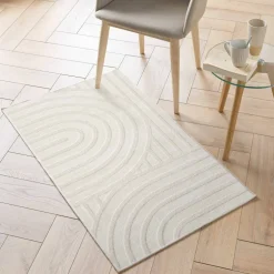 Tapis rectangulaire, motif arches en relief