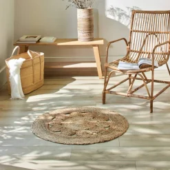 Tapis rond en jute