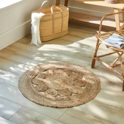 Tapis rond en jute