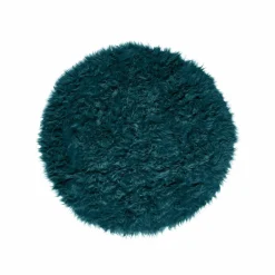 Tapis rond poils longs