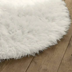 Tapis rond poils longs