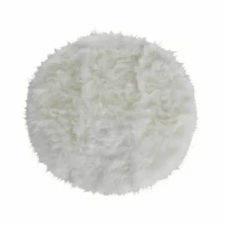 Tapis rond poils longs
