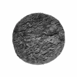Tapis rond poils longs