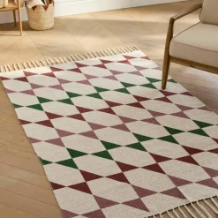 Tapis texturé imprimé géométrique
