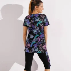 Tee-shirt en coton stretch imprimé - manches courtes