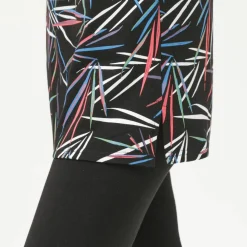 Tee-shirt imprimé encolure froncée, manches courtes