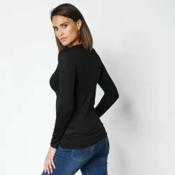 Tee-shirt manches longues chaleur seconde peau et détails dentelle