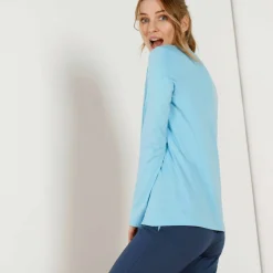 Tee-shirt manches longues – turquoise