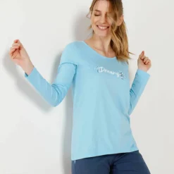Tee-shirt manches longues – turquoise