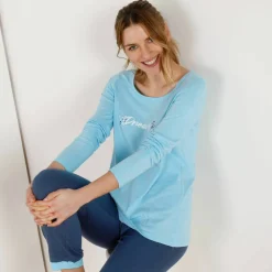 Tee-shirt manches longues – turquoise