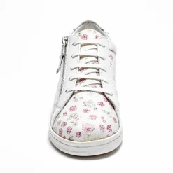 Tennis zippées en cuir perforé