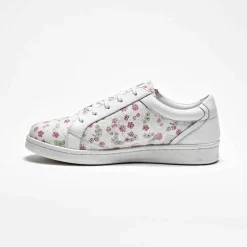 Tennis zippées en cuir perforé