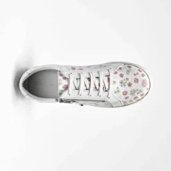 Tennis zippées en cuir perforé