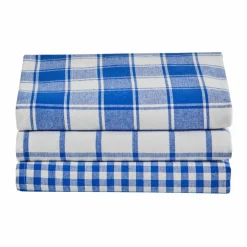Torchon carreaux coton tissé teint - lot de 3