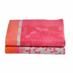 Torchon jacquard jardin d'été coton tissé-teint - lot de 2